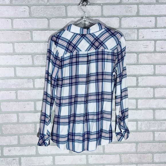 Rails Hunter Pink and Blue  Plaid Button Down Long Sleeve Shirt Size XS - Picture 4 of 8
